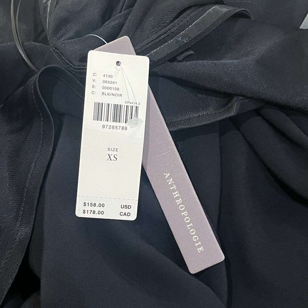 NWT Anthropologie The Tilda Satin Slip Dress Black Strapless Sz XS - Picture 9 of 11